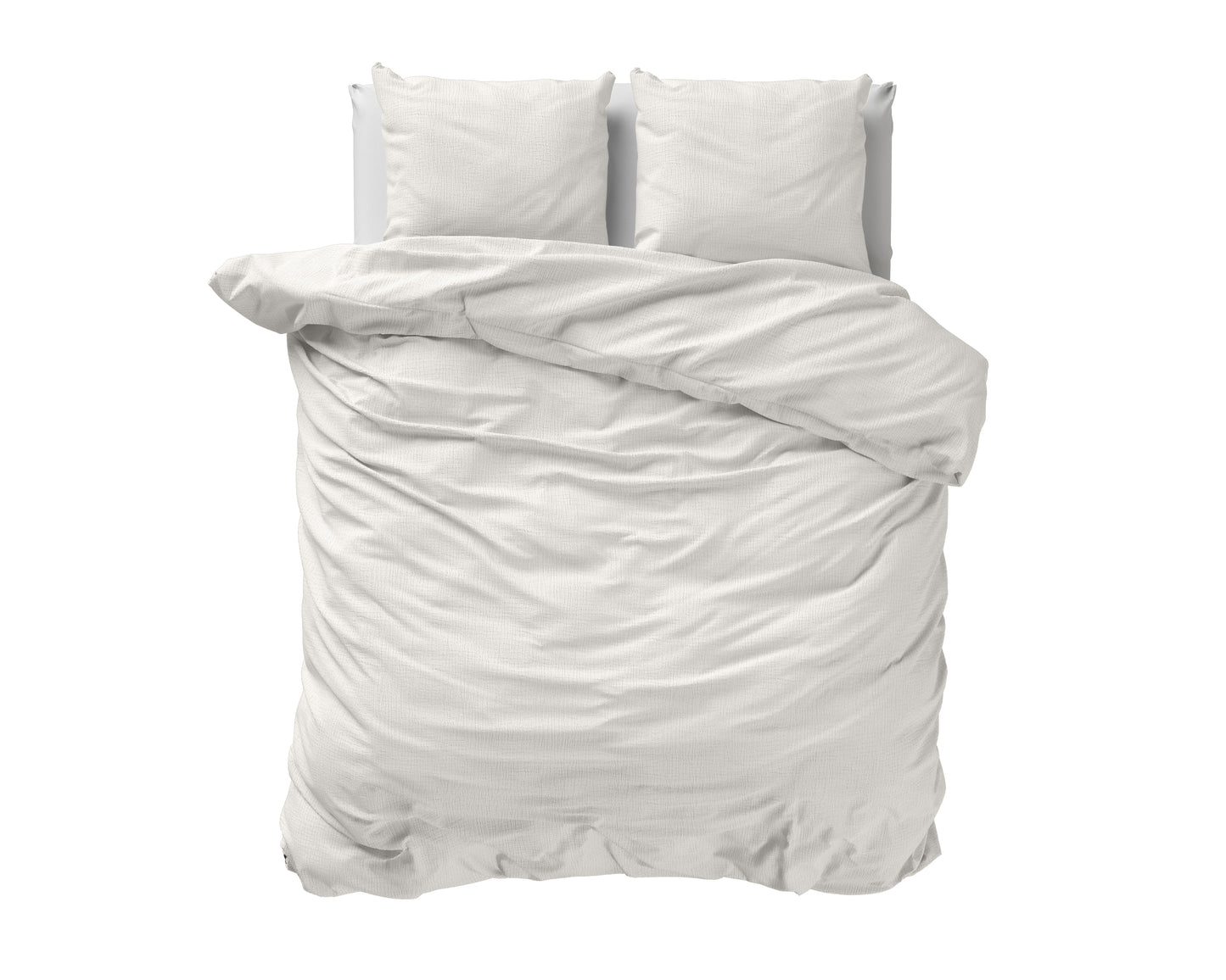 Duvet Cover Set Muslin Percale Off White 200 x 200/220