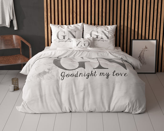 Duvet Cover Set Goodnight Silver 200 x 200/220