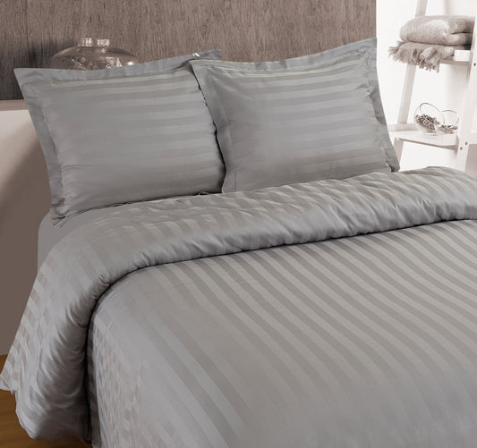Duvet Cover Set Hotel Stripe Gray 200 x 200/260