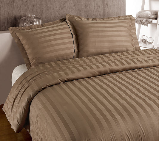Duvet Cover Set Hotel stripe Taupe 140 x 200/260