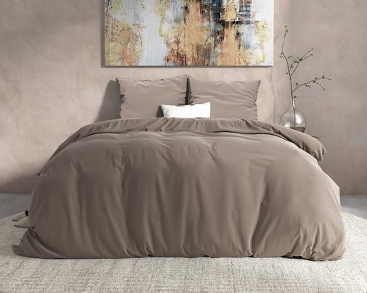 Duvet Cover Set DH Flannel Mendez Taupe 200 x 200/220