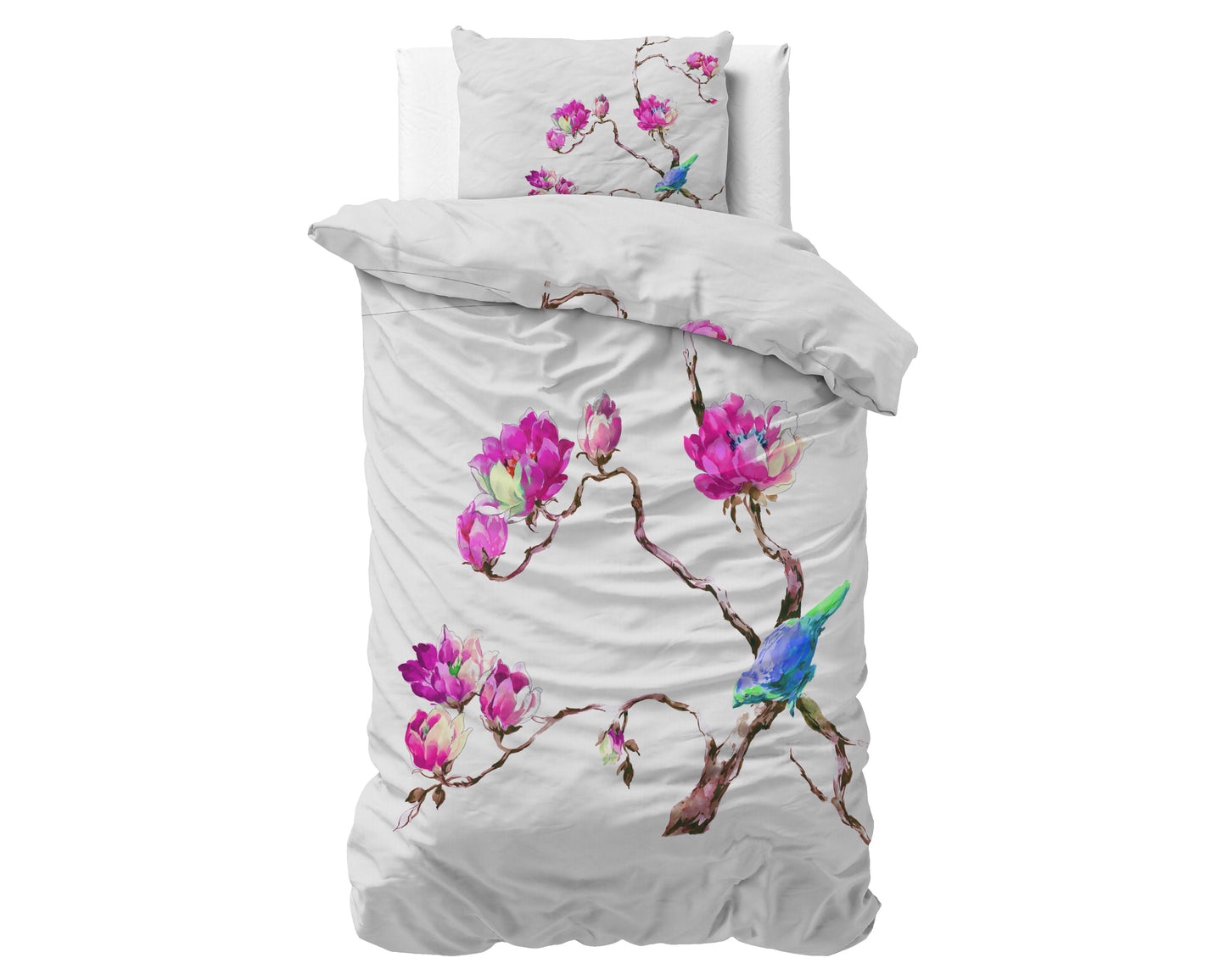 Duvet Cover Set Magnolias White 140 x 200/220