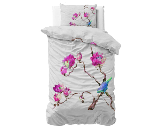 Duvet Cover Set Magnolias White 140 x 200/220