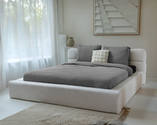 Duvet Cover Set Waffle Gray 140 x 200/260