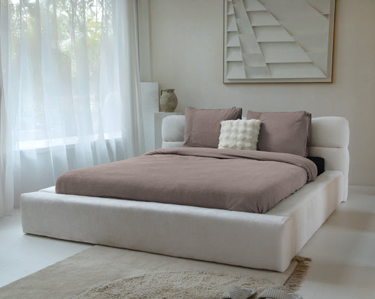 Duvet Cover Set Waffle Taupe 140 x 200/260