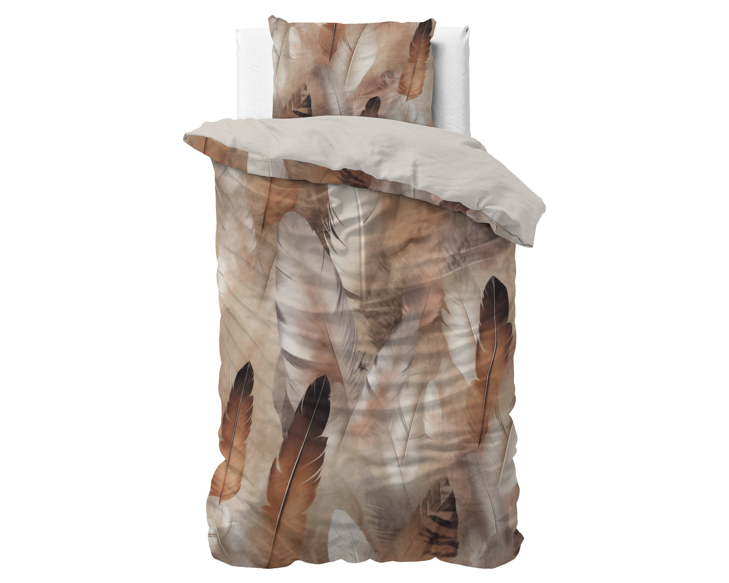 Duvet Cover Set Feathura Taupe 140 x 200/220