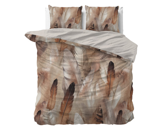 Duvet Cover Set Feathura Taupe 240 x 200/220