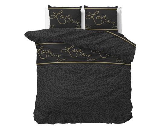 Duvet Cover Set Dark Sleep Black 240 x 200/220