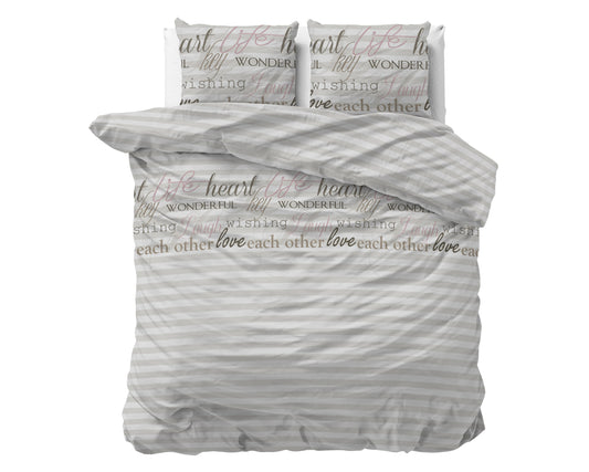 Duvet Cover Set Pinky Words Pink 240 x 200/220