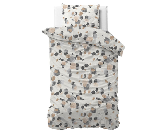 Duvet Cover Set Spotty Sand 140 x 220