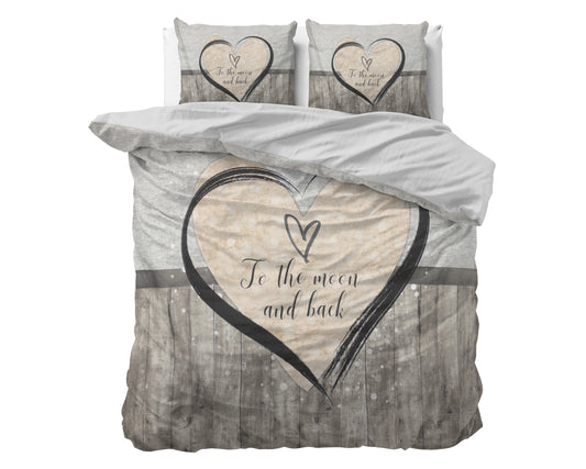 Duvet Cover Set Love To The Moon And Back 2 Gray 240 x 200/220