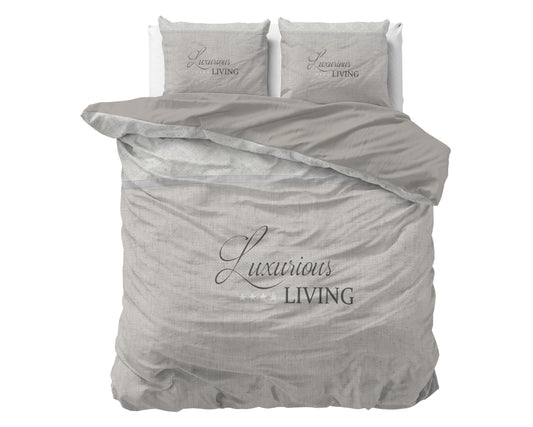 Duvet Cover Set Luxurious Living Sand 200 x 200/220