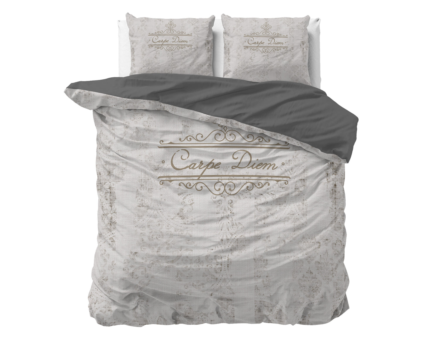 Duvet Cover Set Carpe Diem 2 Anthracite 200 x 200/220