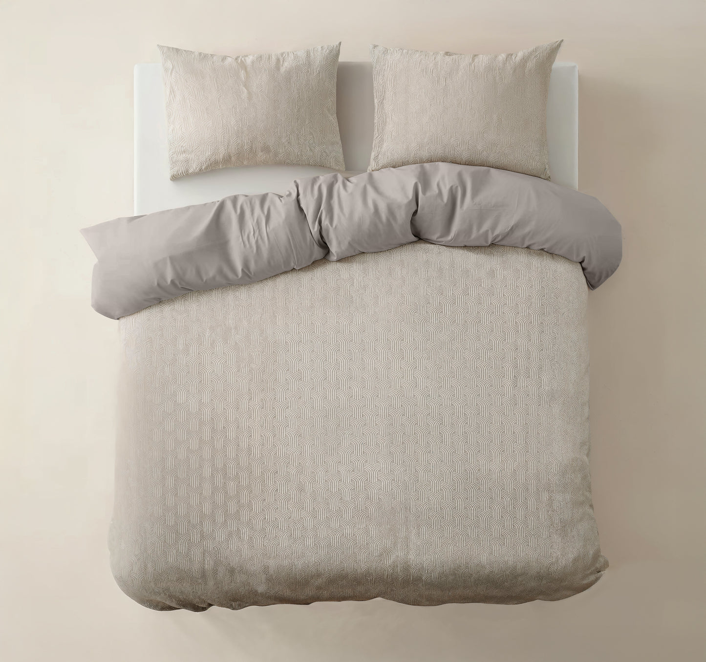 Duvet Cover Set Flannel Art Beige 200 x 220