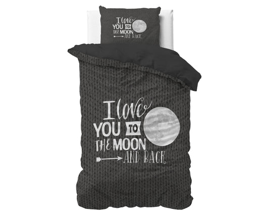 Duvet Cover Set Moon And Back Anthracite 140 x 200/220