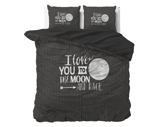 Duvet Cover Set Moon and Back Anthracite 240 x 200/220