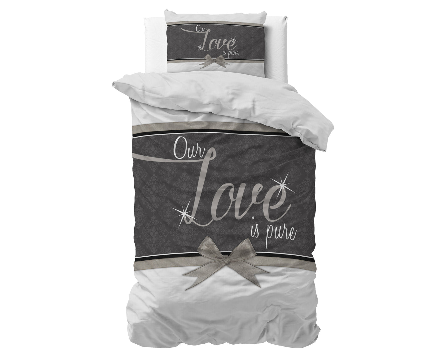 Duvet Cover Set Pure Love White 140 x 200/220