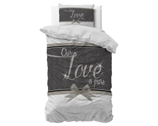 Duvet Cover Set Pure Love White 140 x 200/220
