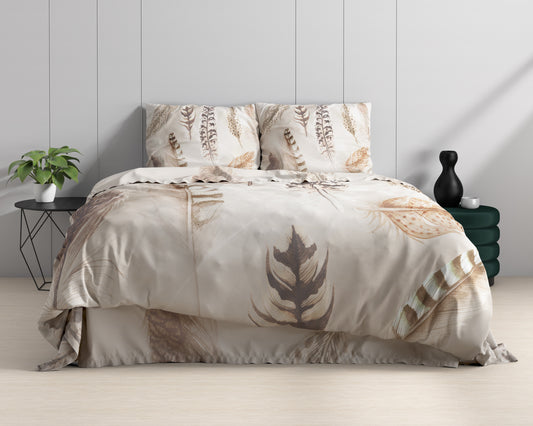 Duvet Cover Set Furtails Sand 140 X 200/220
