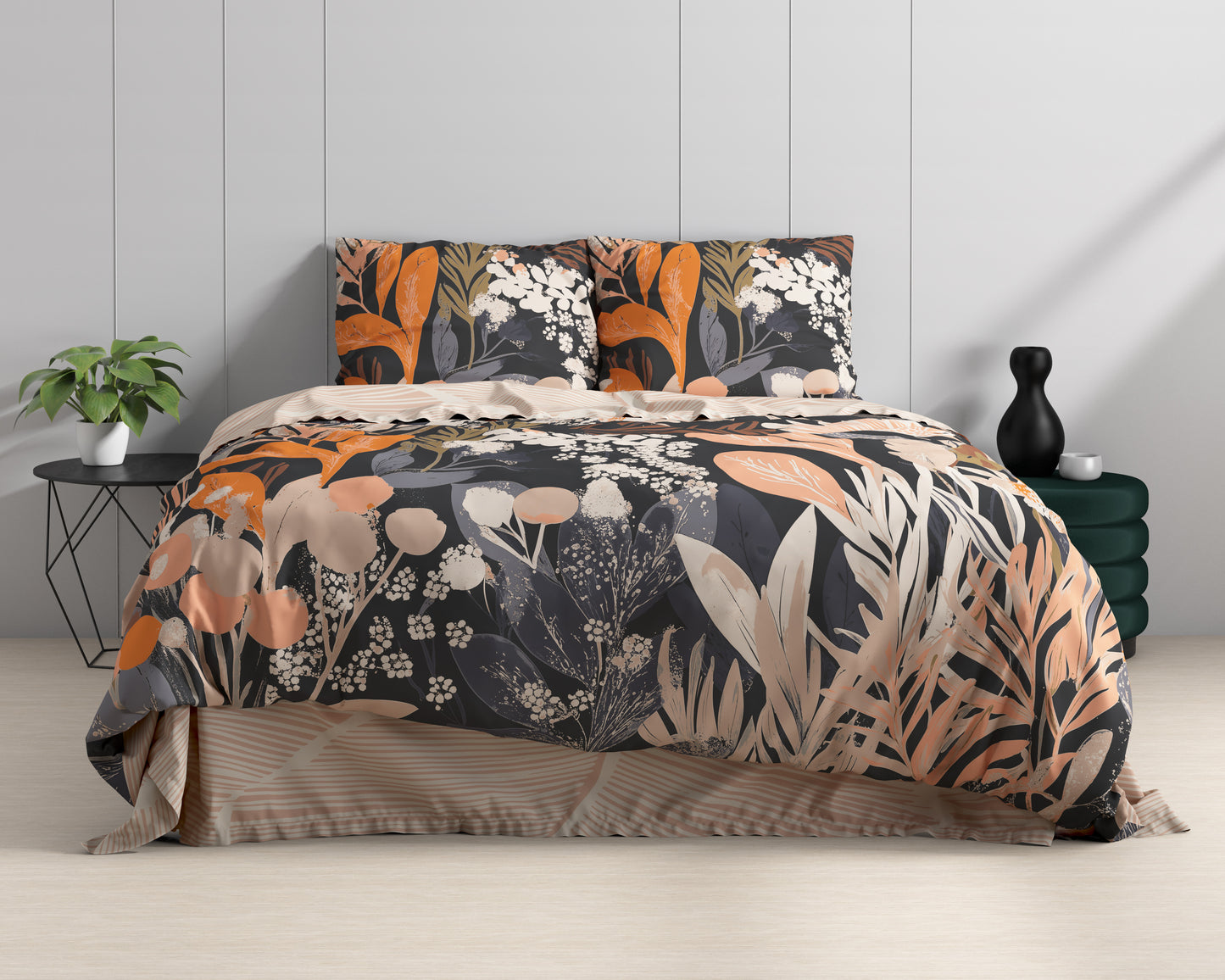 Duvet Cover Set Mystical Garden Black 240 X 200/220