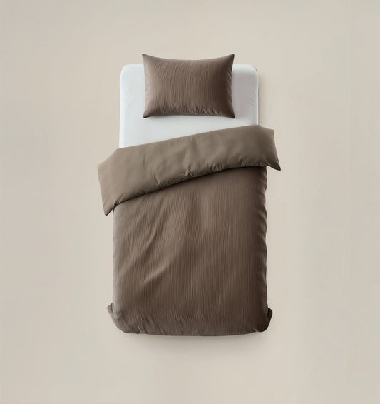 Duvet Cover Set Velvet Cartier Taupe 140 x 220