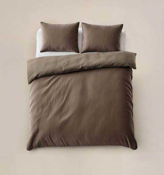 Duvet Cover Set Velvet Cartier Taupe 200 x 220