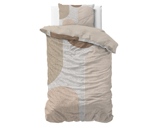 Duvet Cover Set Teddy Print Cream 140 x 200/220