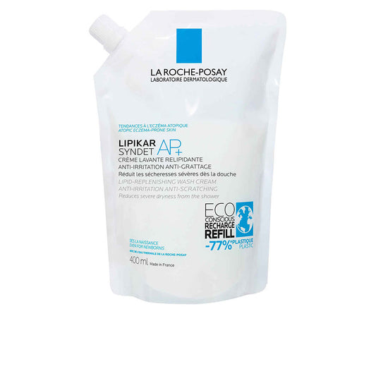 LIPIKAR SYNDET AP+ Relipidizing and Anti-Irritation Shower Cream for Atopic Skin, 400ml Refill