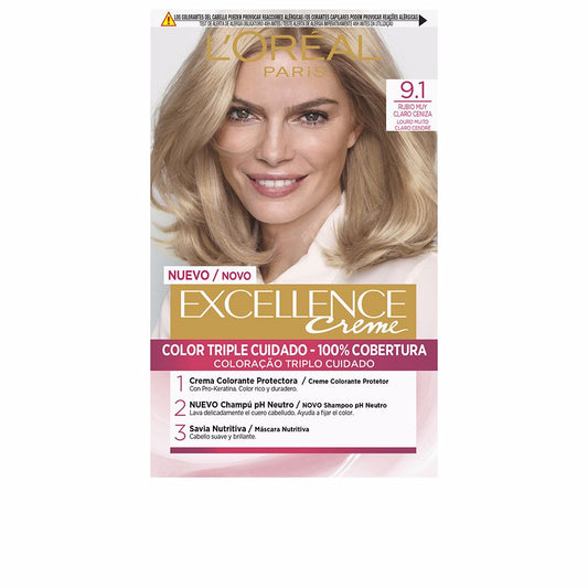 EXCELLENCE Creme dye #9.1-light light ash blonde 192 ml