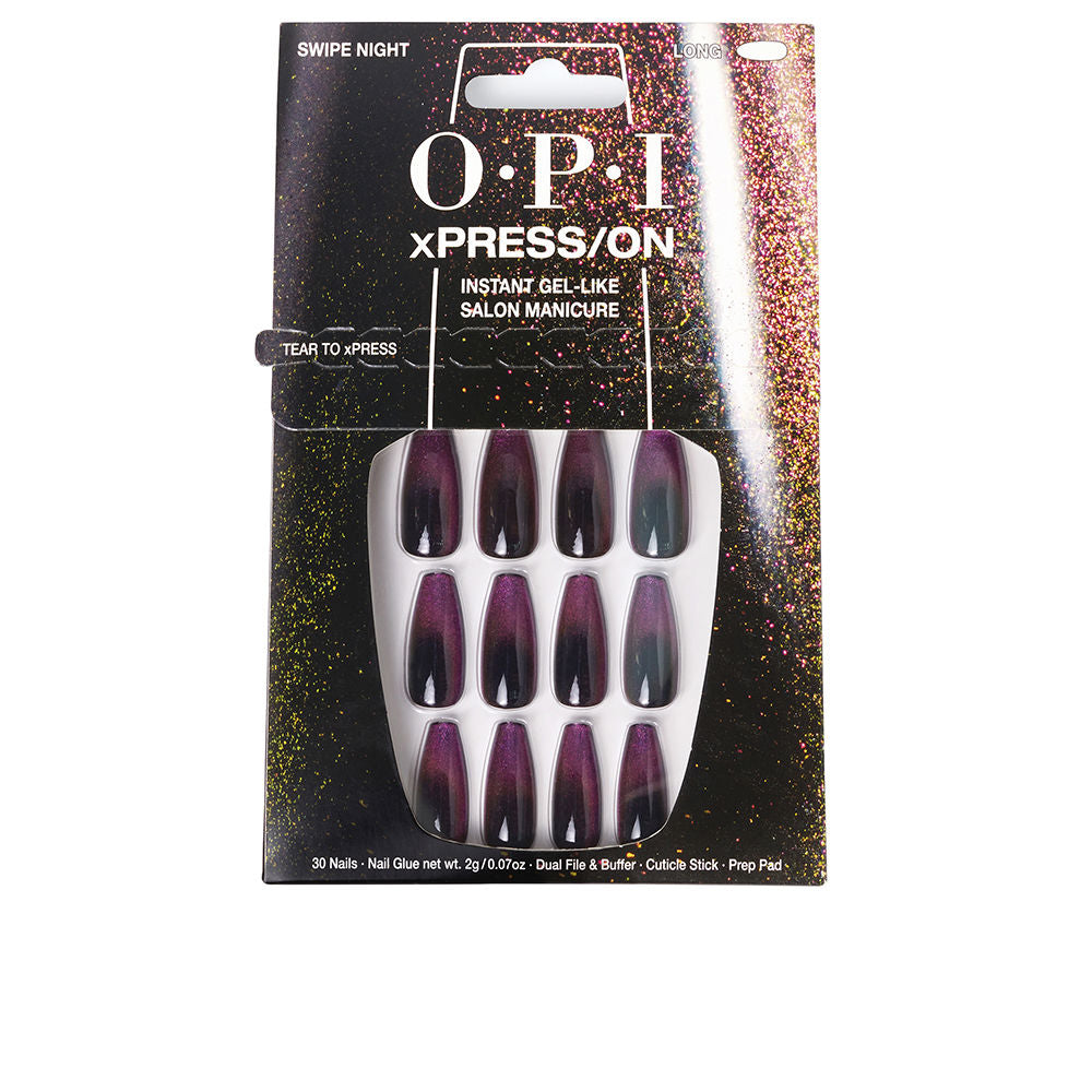 OPI xPRESS/ON Artificial Nails Nail Art #Swipe Night 30 u