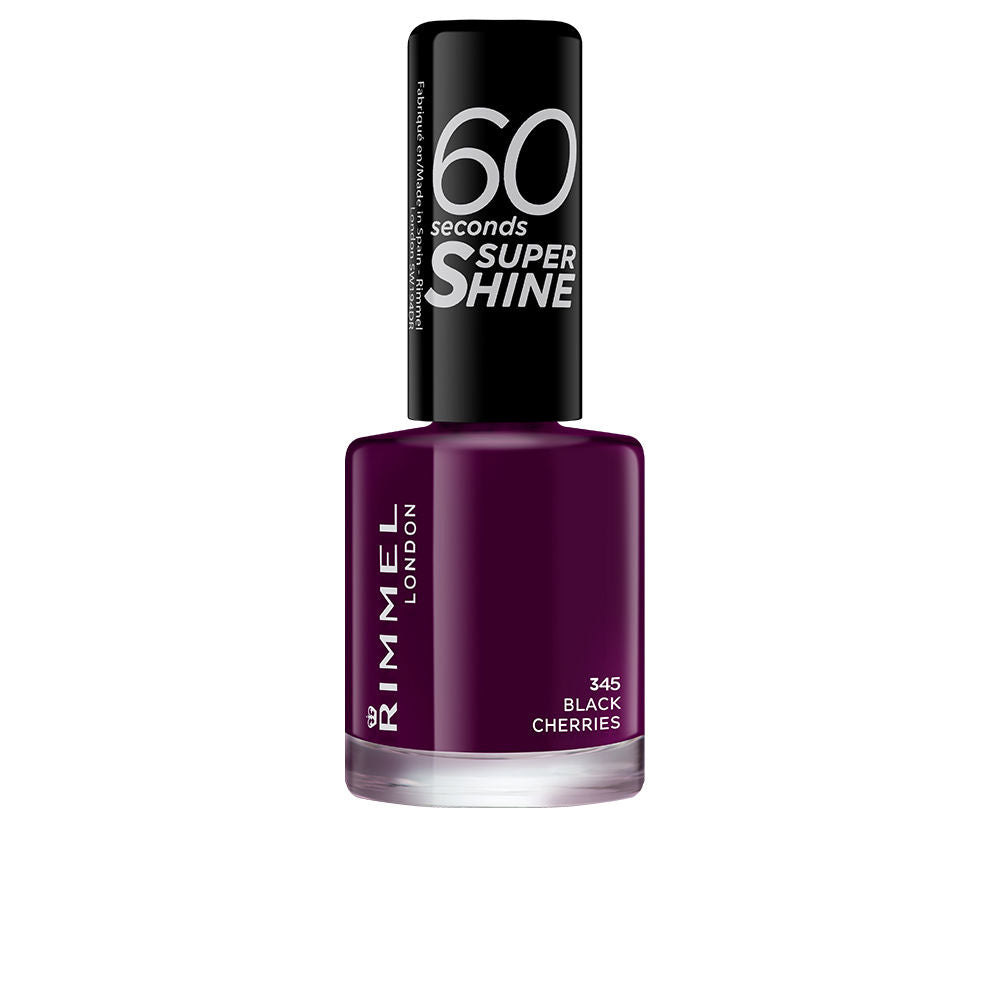 Rimmel London 60 Seconds Super Shine Nail Polish #345-Black Cherries 8 Ml - Salevare.com