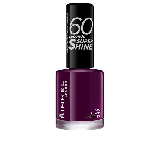 Rimmel London 60 Seconds Super Shine Nail Polish #345-Black Cherries 8 Ml - Salevare.com