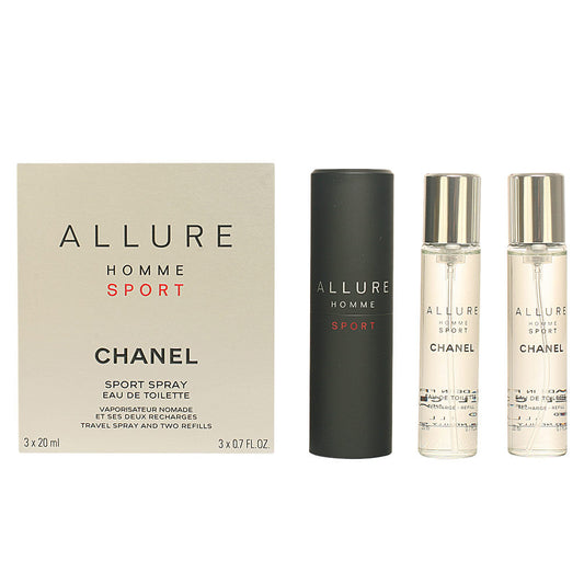 Chanel Allure Homme Sport Travel Spray And Two Refills 3 X 20 Ml - Salevare.com