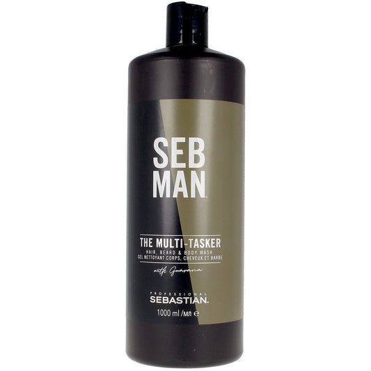 Seb Man The Multitasker 3 In 1 Skin, Hair And Beard Shampoo 1000 Ml