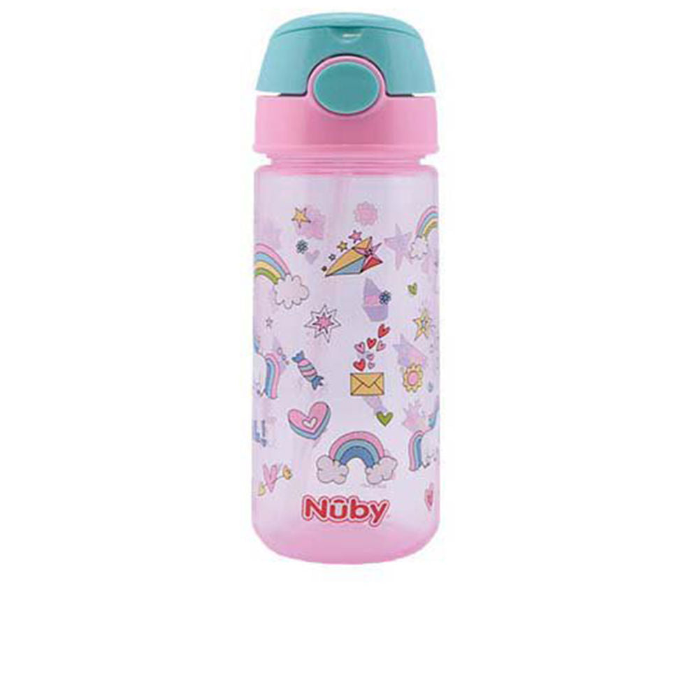 Nûby Mug With Button And Soft Straw 3 Years+ #Pink 540 Ml 1 U - Salevare.com