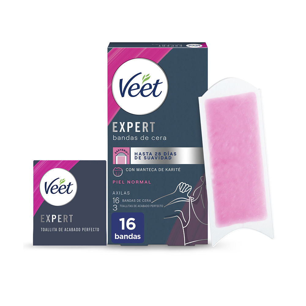 Veet Expert Armpits Depilatory Wax Strips Normal Skin 16 U