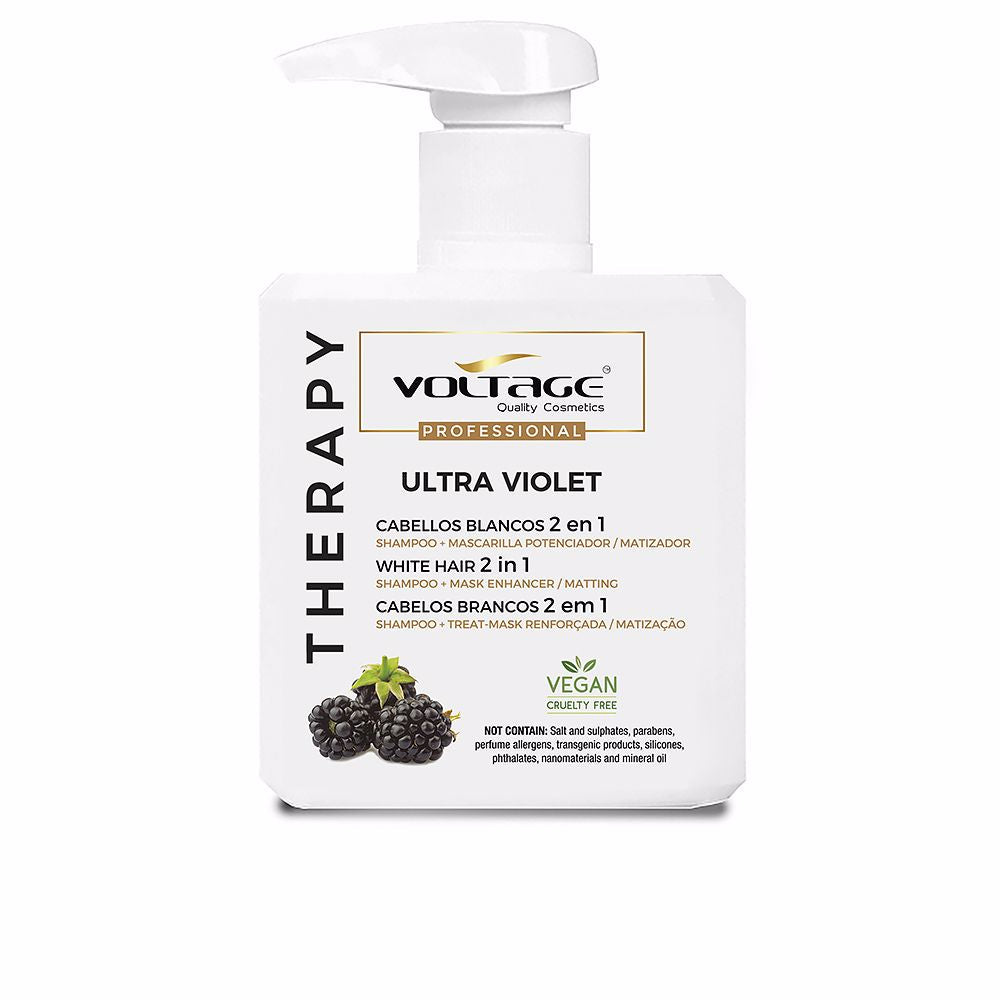 Voltage Cosmetics Therapy Ultra Violet Cabellos Blancos 2 En 1 Champú-Mascarilla 500 Ml