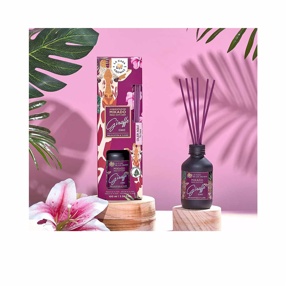 La Casa De Los Aromas Ambientador Mikado Giraffe Chic #Melocotón & Ylang 100 Ml - Salevare.com
