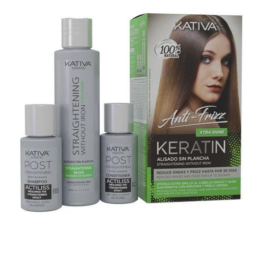 Kativa Keratin Anti-Frizz Brazilian Straightening Without Iron Extra Shine 30 Days 3 U