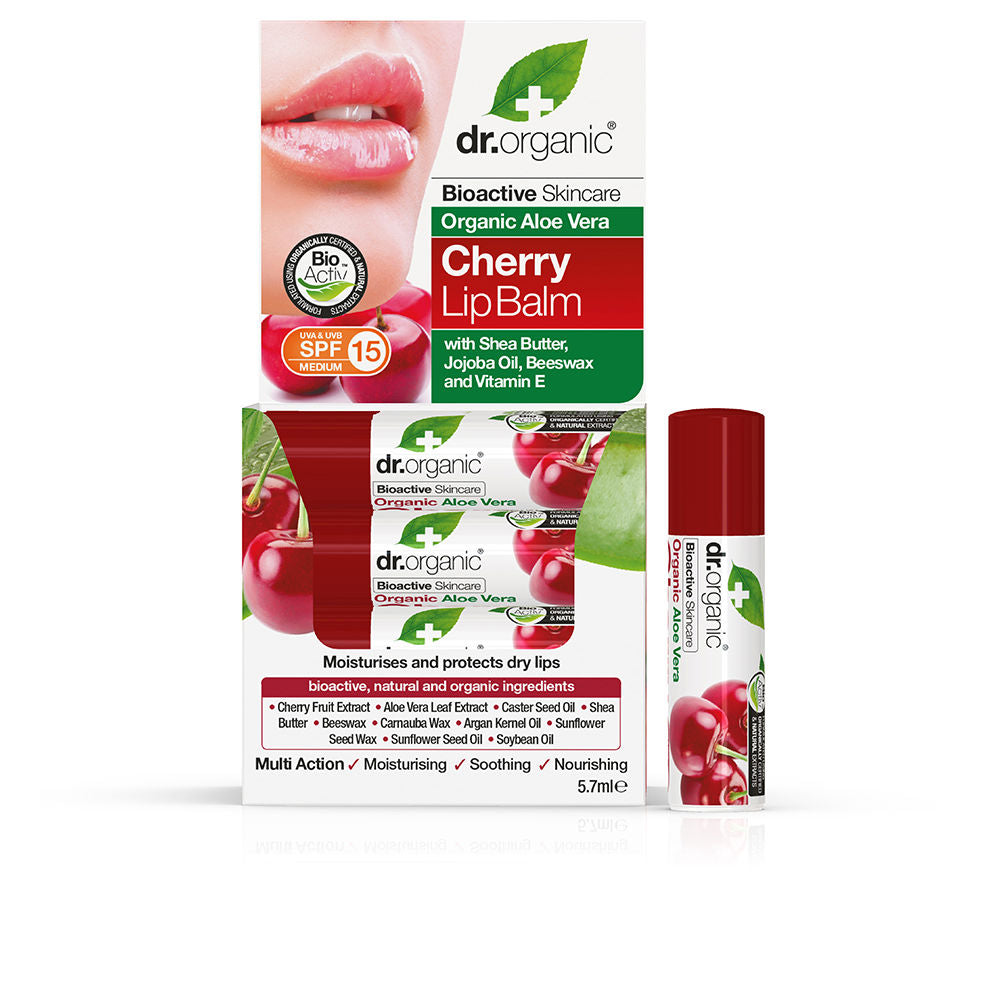 Dr. Organic Aloe Vera And Cherry Lip Balm Spf15 5.7 Gr - Salevare.com