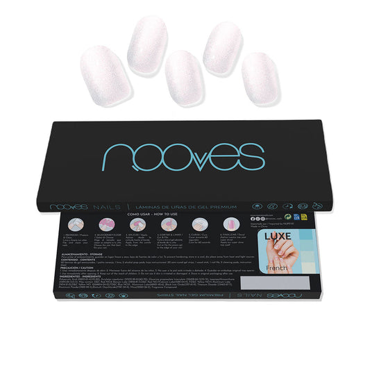 Nooves Premium Perlé Gel Nail Sheets Luxe Cat #Pearl White 20 U - Salevare.com