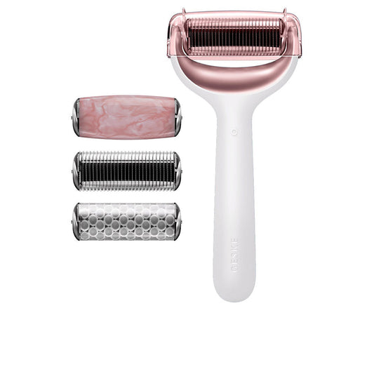 Geske Smart App Guided Facial And Body Roller With Microneedles 9 In 1 #White 4 U - Salevare.com