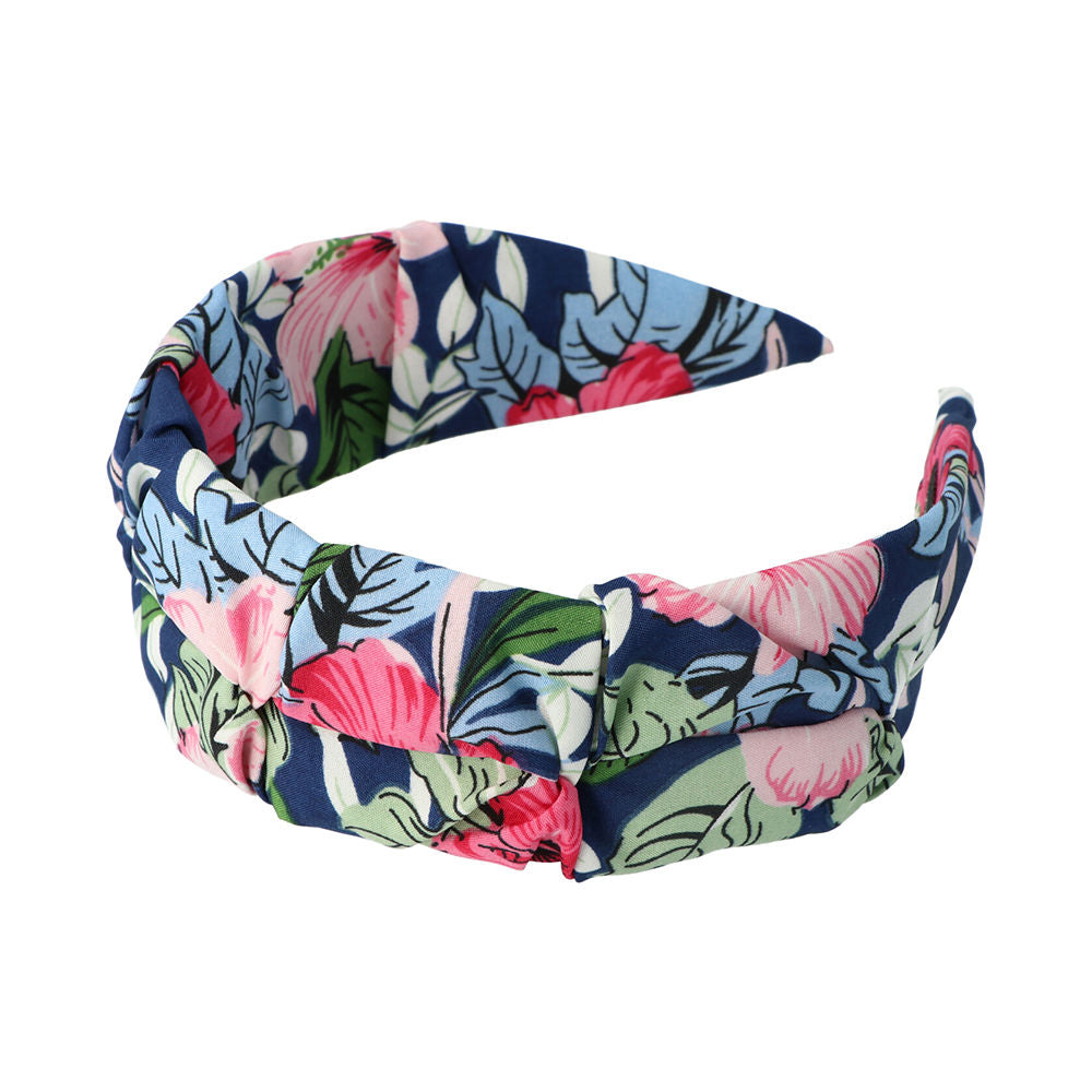 Inca Headband Floral Fabric With Blue Background 1 U - Salevare.com