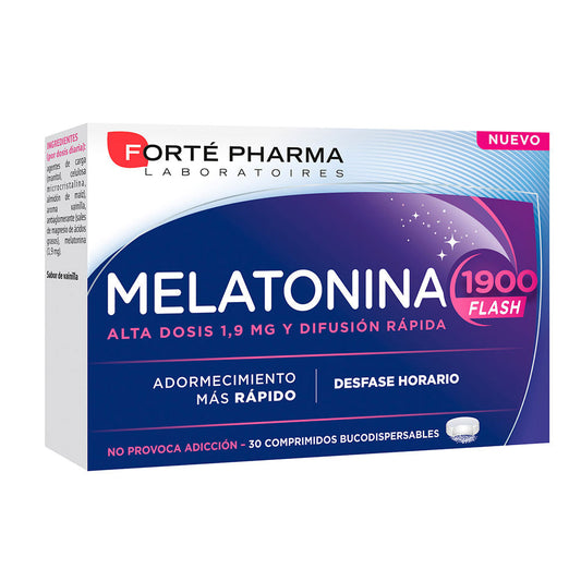 Forté Pharma Melatonin 1900 Flash Faster Sleepiness 30 Tablets - Salevare.com