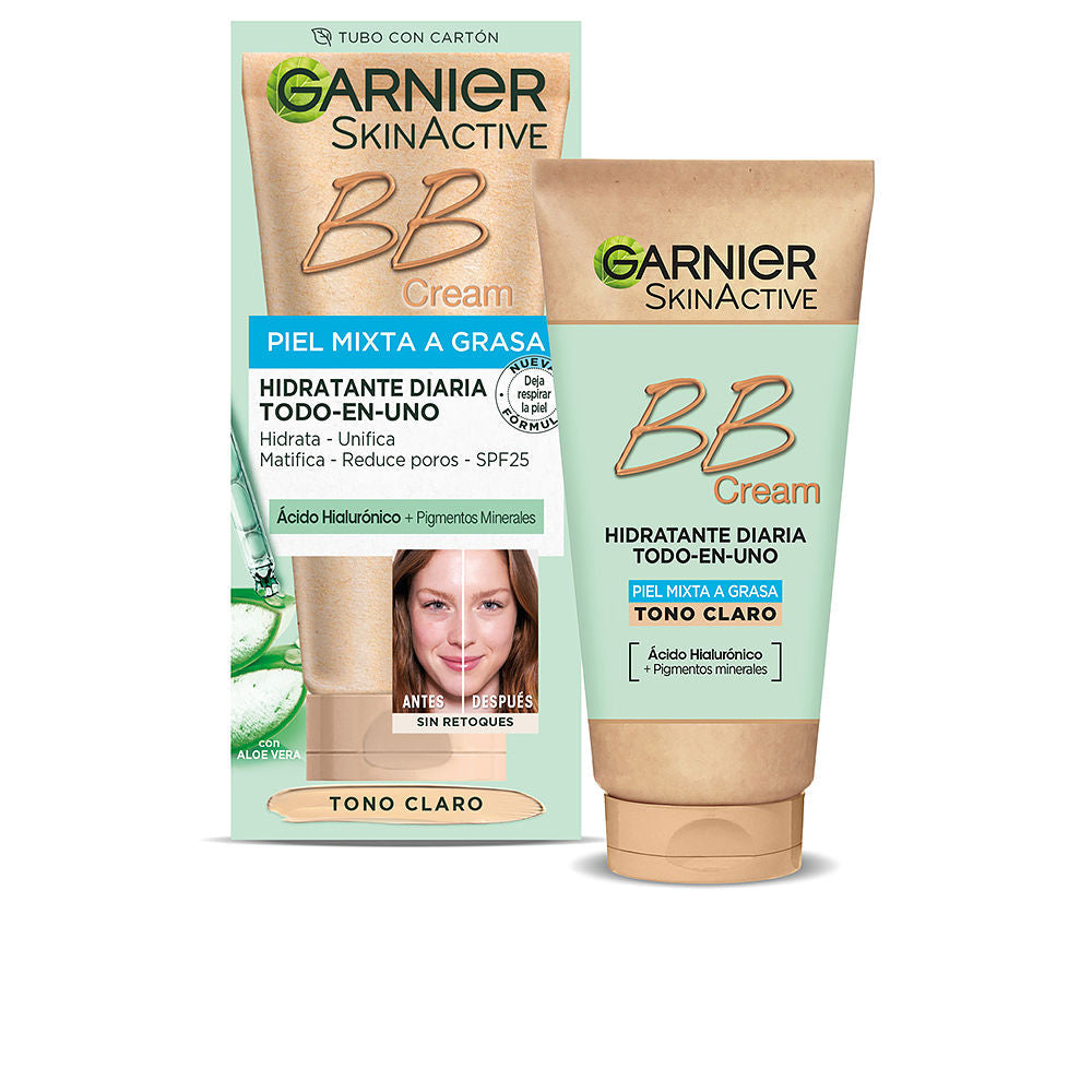 Garnier Skinactive Bb Cream Combination To Oily Skin Daily Moisturizer Spf 25 #Light Tone 50 Ml - Salevare.com