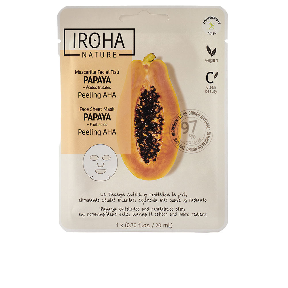 Iroha Papaya Peeling Aha Tissue Facial Mask 1 U - Salevare.com