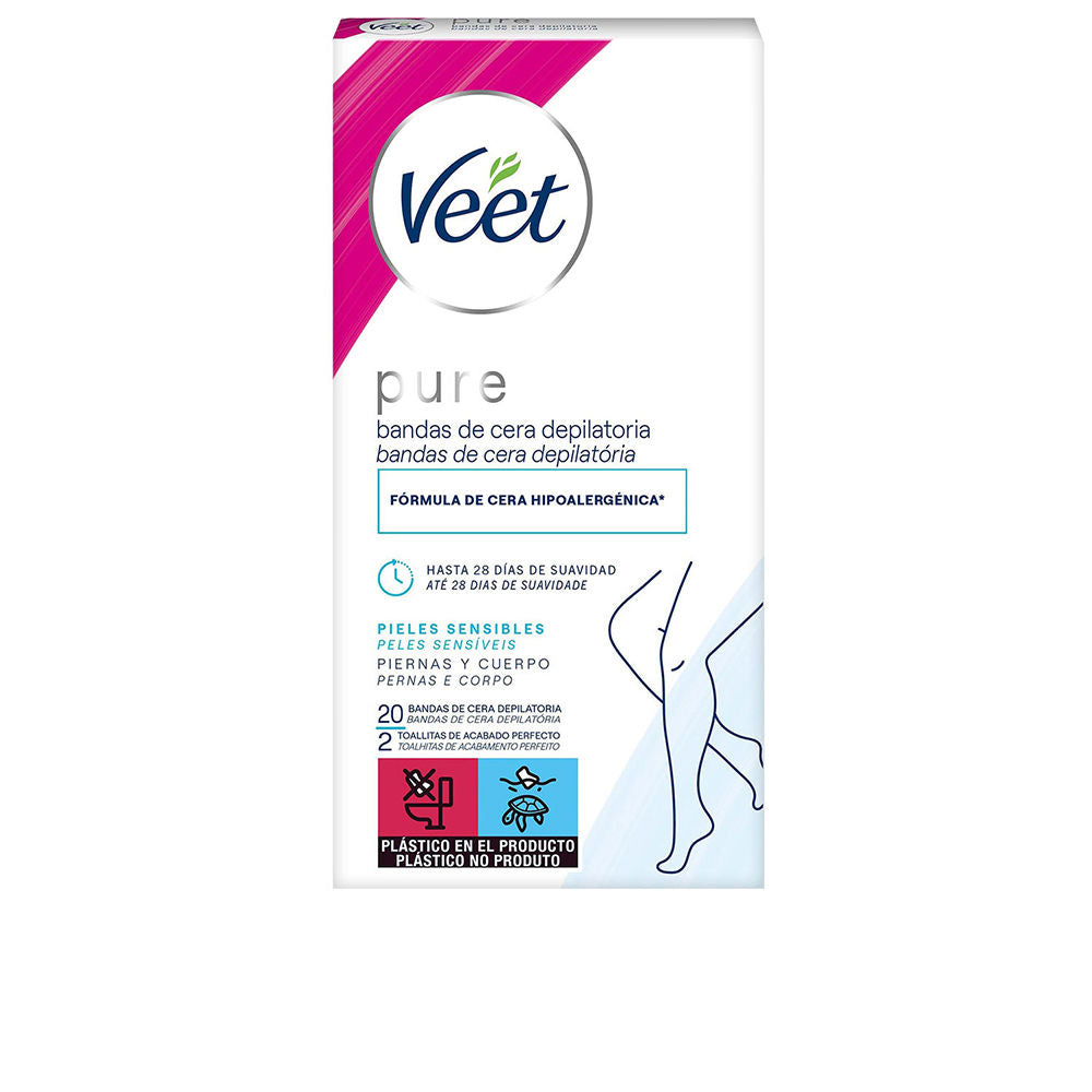Veet Pure Wax Strips For Sensitive Skin 20 Units - Salevare.com