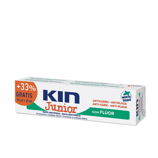 Kin Kin Junior Pasta Dentífrica Anticaries #Menta Suave 75 + 25 Ml - Salevare.com
