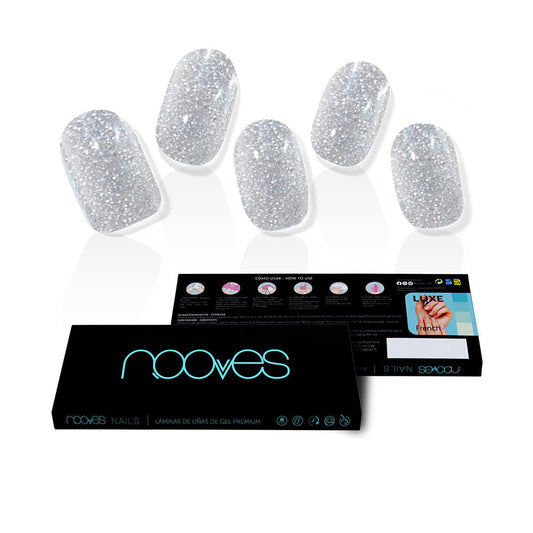 Nooves Dazzling Diva Premium Glam #Glitter Gray Gel Nail Sheets 20 U - Salevare.com