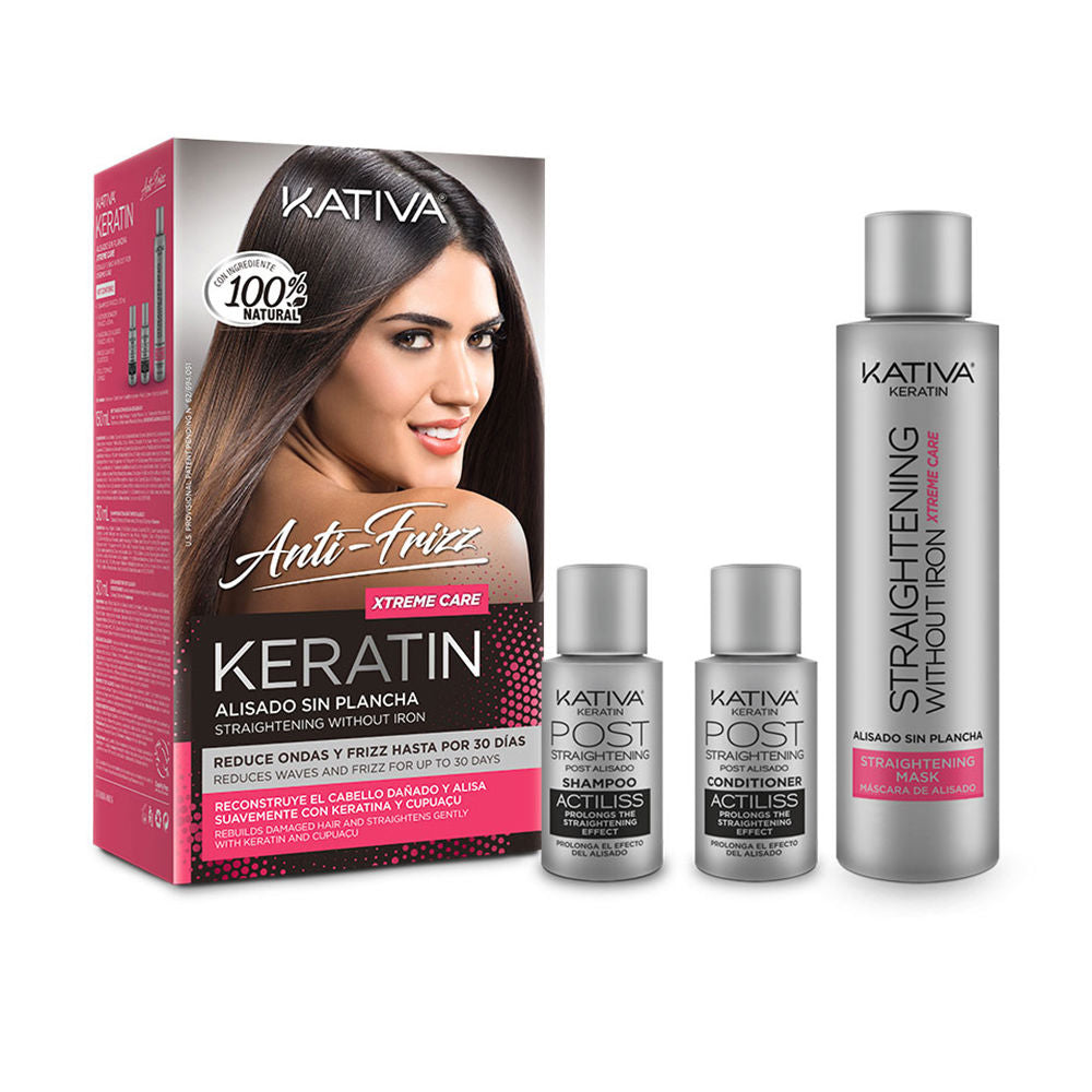 Kativa Keratin Anti-Frizz Brazilian Straightening Without Ironing Xtrem Care 30 Days 3 Units